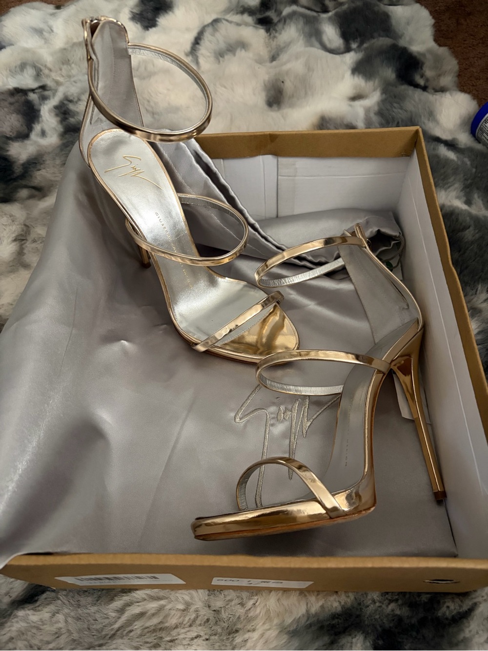 Giuseppe Zanotti Rose Gold Strappy Stiletto Sandals